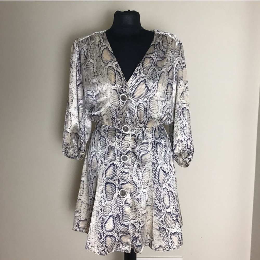 Zara Satin Snake-print Dress
